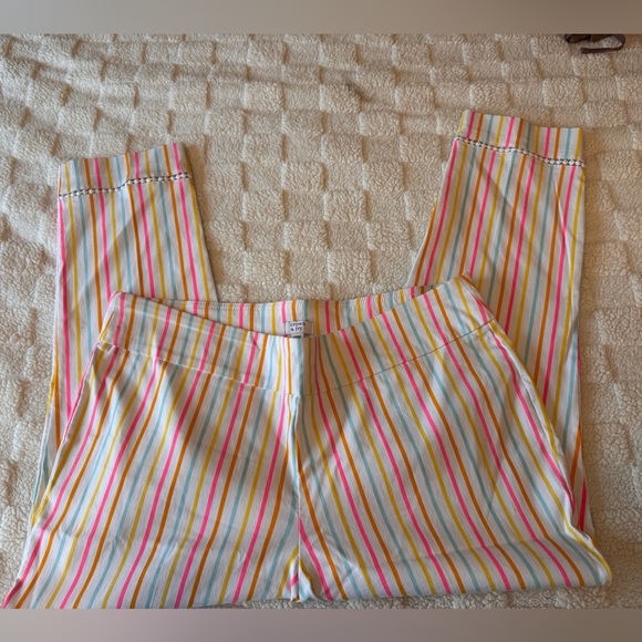 Crown & Ivy Pink and Yellow Sweatpants Relaxed Fit - Picture 2 of 4